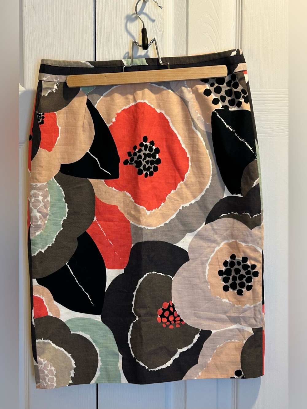 Boden Cotton Floral Print Pencil Skirt in Multi Colour - size 8
